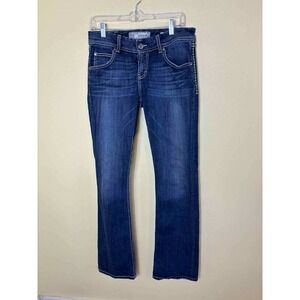 BKE Addison Denim Jeans Womens 29x33‎ Bootcut Dark Wash Low Rise Embellished